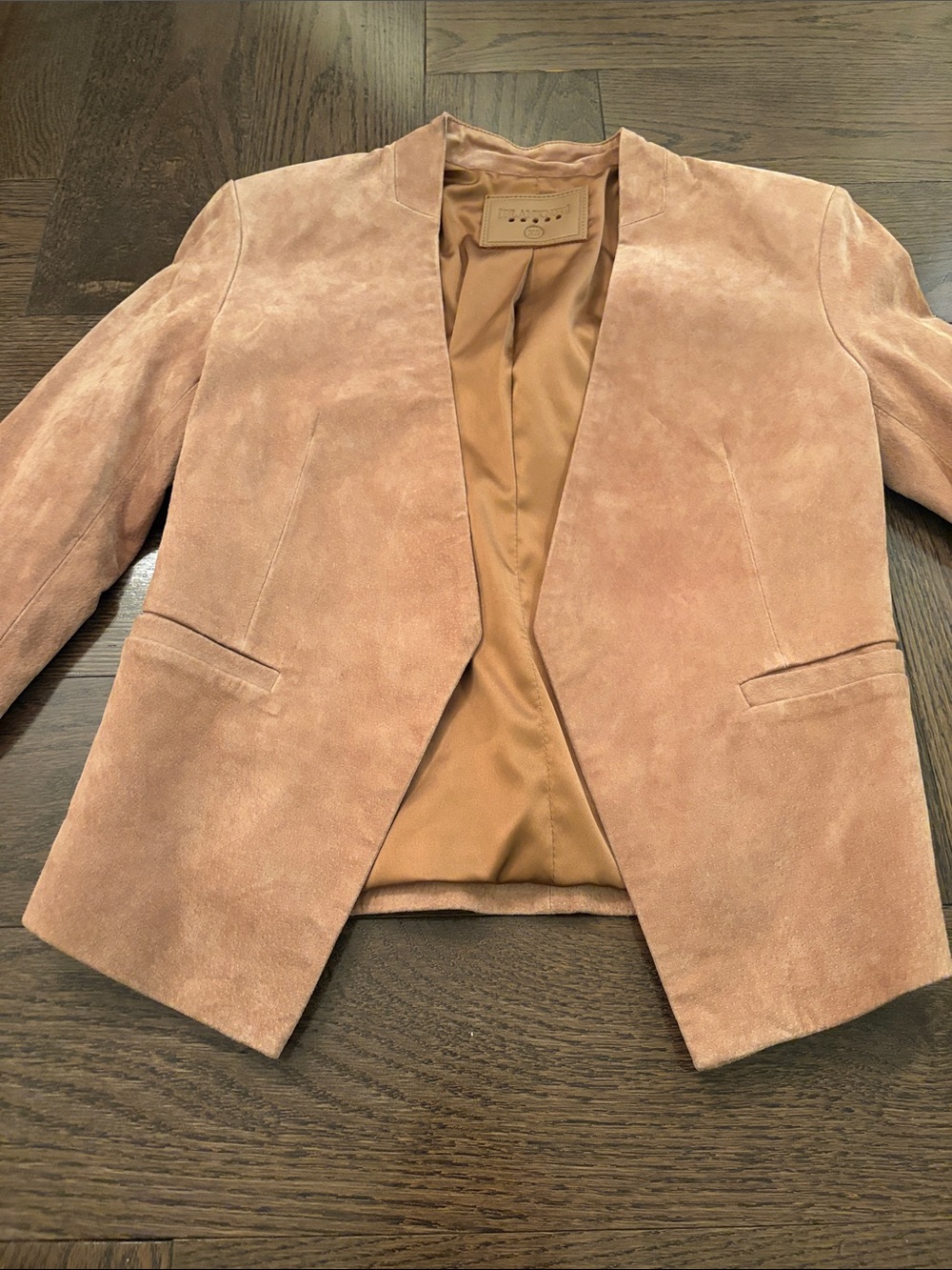Women's Suede Open-Front Blazer Jacket - Blush